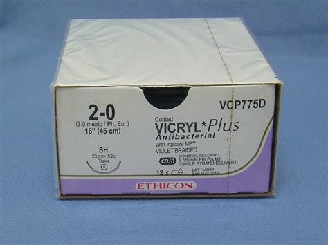 Ethicon Suture Vcp775d Vicryl Plus Antibacterial 2 0 18 Sh Taper