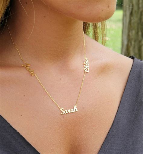 Names Necklace Personalized Gold Filled Stacked Names Necklace Sterling Silver Name
