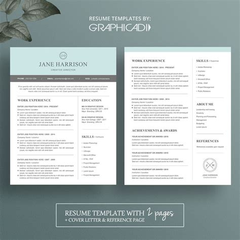 2 Page Cv Template Free Resume Format Resume Template Word