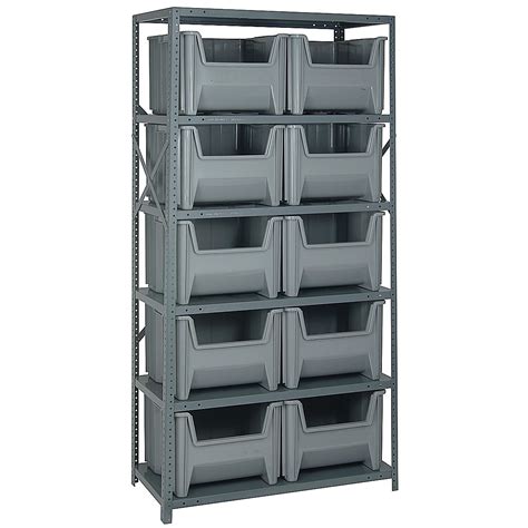 Industrial Storage Shelf 10 Bin In Storage Bin Shelving