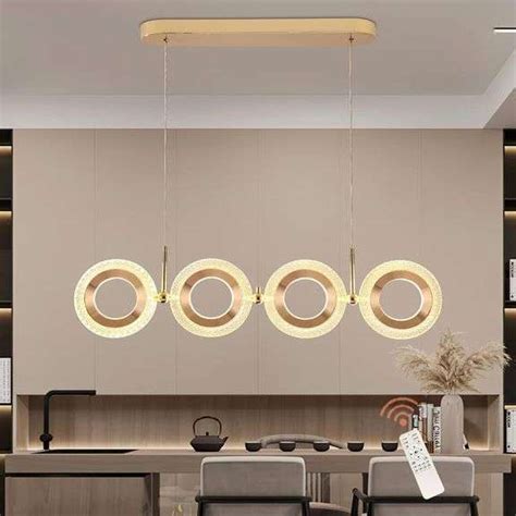 Ganeed Dimmable Modern Chandelier 60w Led 4 Rings Linear Pendant Light