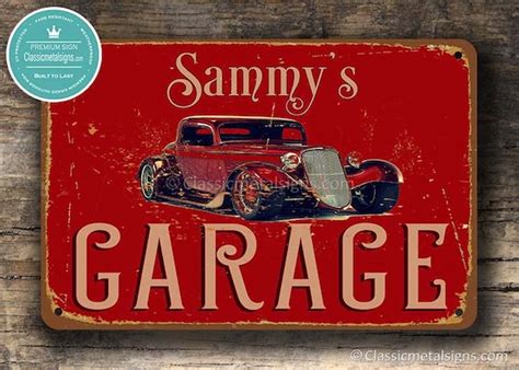 Custom Garage Sign Customizable Garage Signs Vintage Style Etsy Uk