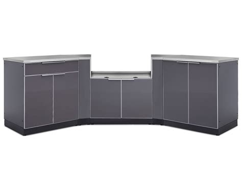 434999 5 Piece Aluminum Slate Outdoor Kitchen Cabinets With Bbq