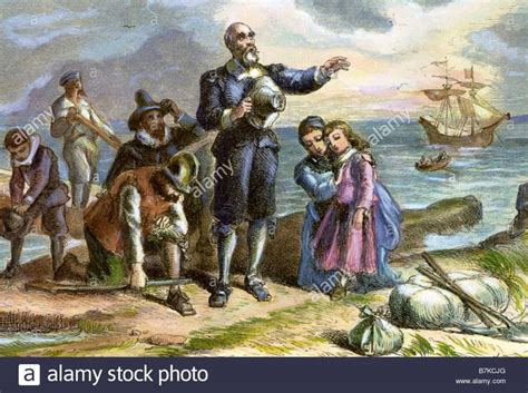 download this stock image pilgrim fathers english puritan colonists who sailed in the mayflower