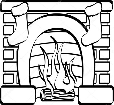 Christmas Fireplace Coloring Pages