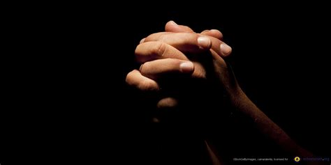 Hands folded in prayer the thin line graceful are on a white. Let us pray with the Pope, with the hand on the pulse of ...