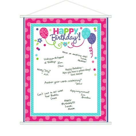 Happy Birthday Sign In Message Guest Book Sign Party Whiteboard