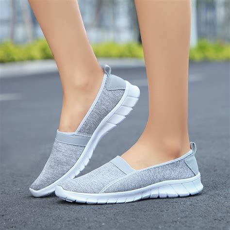 Fashion Women Soft Sole Slip On Breathable Casual Shoes Lazy Shoes Flat