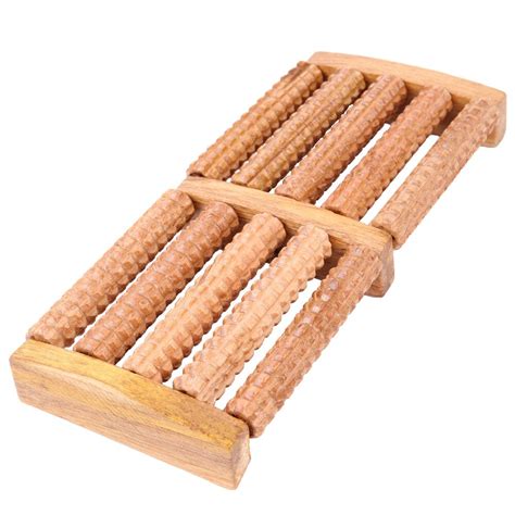 1pcs 5 Raw Wood Roller Foot Massager Stress Relief Health Therapy Relax Massage In Air
