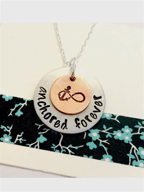 Anchored Forever Necklace Hand Stamped Sisters Necklace