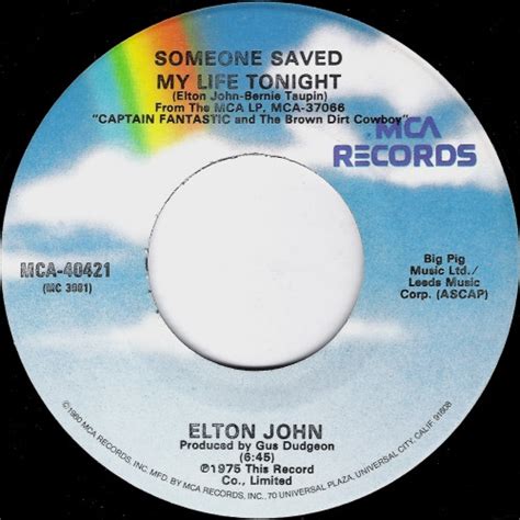 Elton John Someone Saved My Life Tonight 1980 Vinyl Discogs