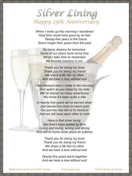Poem 25th Wedding Anniversary Quotes Wedding Anniversary Poems