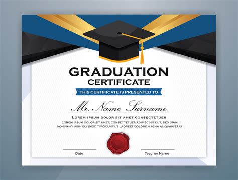 Download High School Diploma Certificate Template Design with graduate cap - Download Free Vectors ...