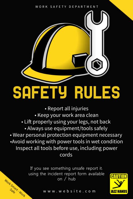 Black Work Safety Rules Poster Template Postermywall