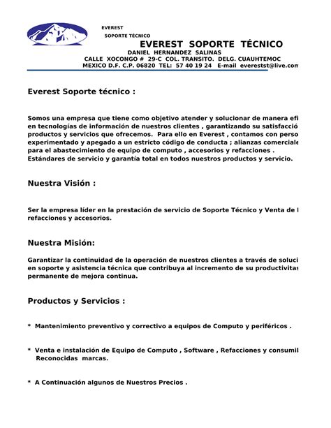 Ejemplo De Carta De Presentacion De Servicio Al Cliente Ejemplo De Images