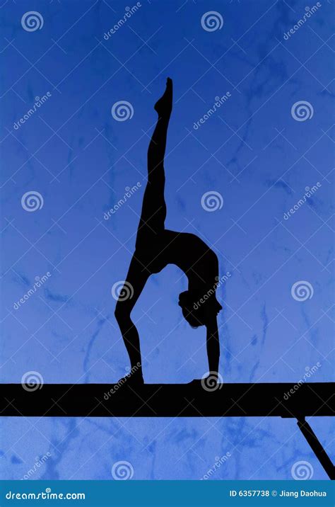 gymnastics poses silhouette set of flexible gymnast exercise stock image