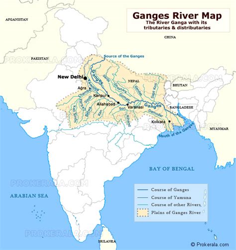 The ganges river is extremely important to the people of india as most of the people living on its banks use it for daily needs such as bathing and fishing. Ganges River Map, Map of Ganges River, Ganges Map, Ganga ...