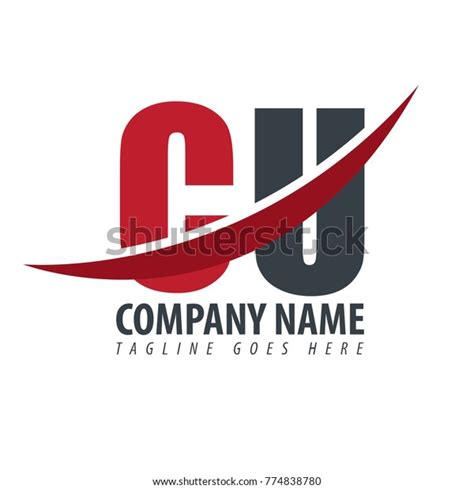 Initial Letter Cu Overlapping Logo Stock Vector Royalty Free