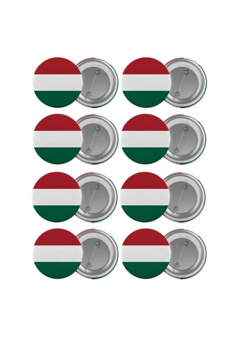 Macaristan Bayrağı Çanta Rozeti Seti 8 Adet En Büyük Boy 5 8Cm Iğ