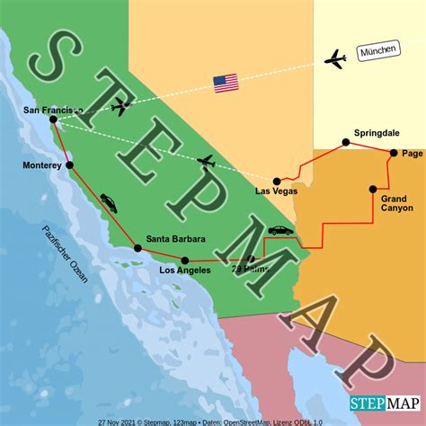 Stepmap Usa West Landkarte Für Usa