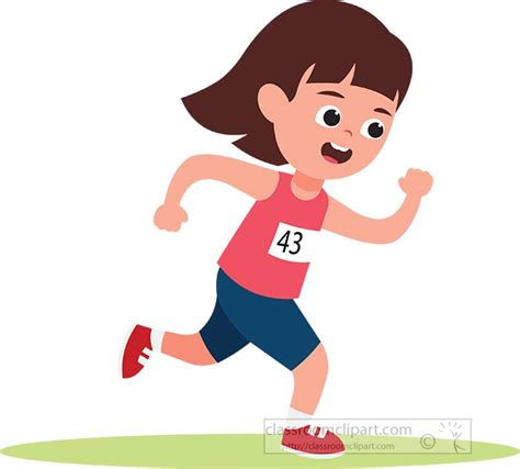 Track And Field Clipart Little Kid Girl Running In Race Clipart