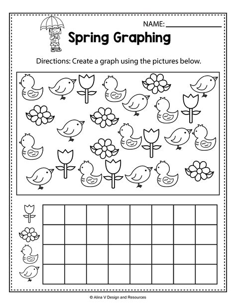 Spring Graphing Spring Math Worksheets And Activities For Preschool