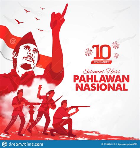 Happy Indonesian National Heroes Day Vector Illustration