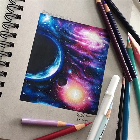 It wasn't as hard as i originally thought it would be, so that was great as well. •Hello Everyone!🌿 • here's this space/galaxy drawing! i ...