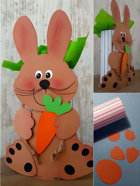 Fensterbild tonkarton osterhase mit möhre frühling osterdeko – Artofit