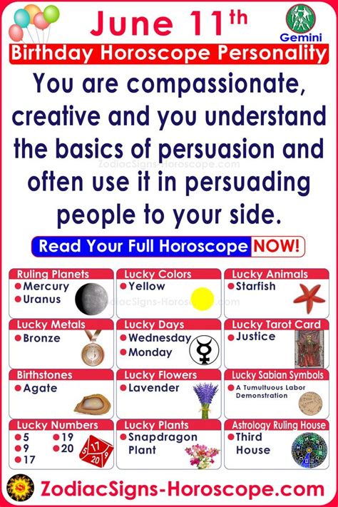 June 11 Zodiac Gemini Horoscope Birthday Personality Birthday