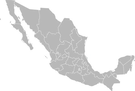 Mapa Mexico Png Mexico States Map Blank Transparent Png 960x692