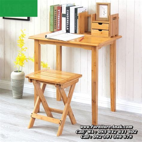 Meja Belajar Kayu Jati Minimalis Sederhana Furniture Anak