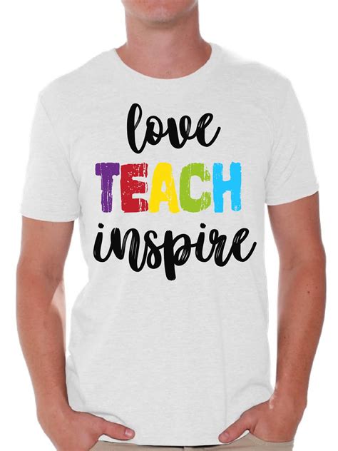 Back To School Teacher Shirts For Mens Love Teach Inspire T Shirt Men
