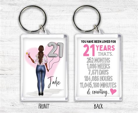 21st Birthday Keyring Personalised Keyring Milestone Etsy Uk