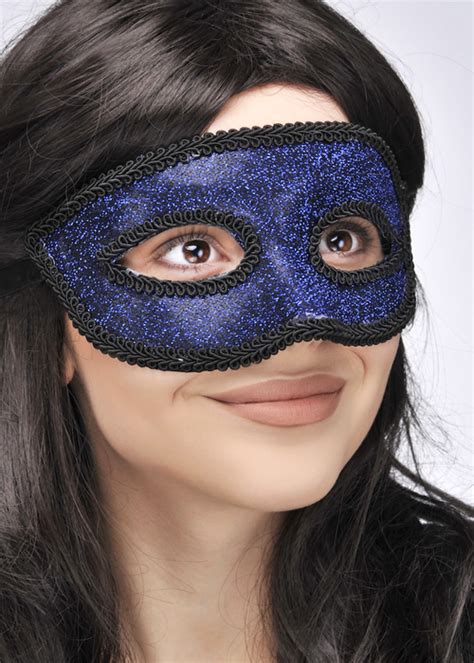 Blue Glitter Masked Ball Eye Mask Blue Glitter Masked Ball Eye Mask