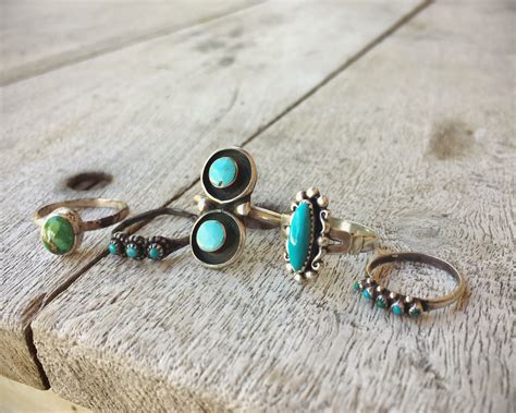 Dainty Vintage Turquoise Ring Boho Jewelry Turquoise Jewelry