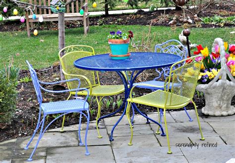 Serendipity Refined Blog Wicker And Wrought Iron Patio Furniture Makeover