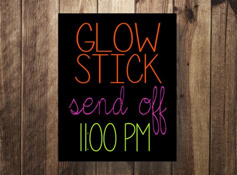 Glow Stick Send Off Sign Printable Glowstick Sign Wedding Etsy