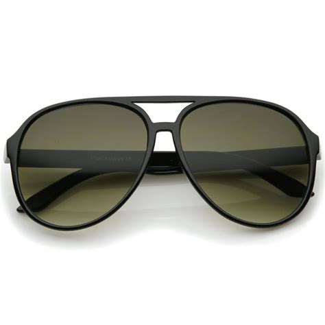 Sunglass La Retro Large Teardrop Shaped Lens Aviator Sunglasses 60mm Black Smoke Gradient