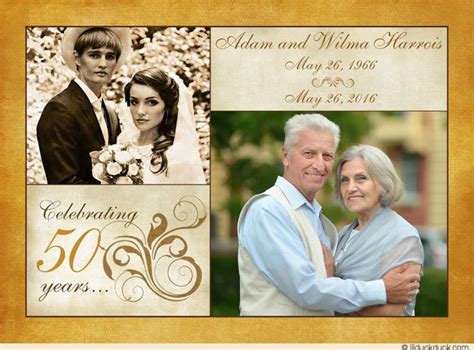 * for second marriages a gift certificate to a store of choice for the couple (the bride to be may be registered so ask. Fashionable 50th Anniversary Photo Invitation Design - Wedding Fifty | 50th anniversary ...