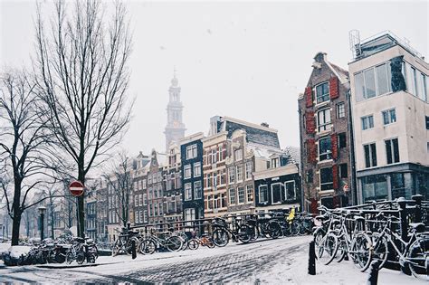 Snow In Amsterdam A Snowy Winter Day In The Dutch Capital City