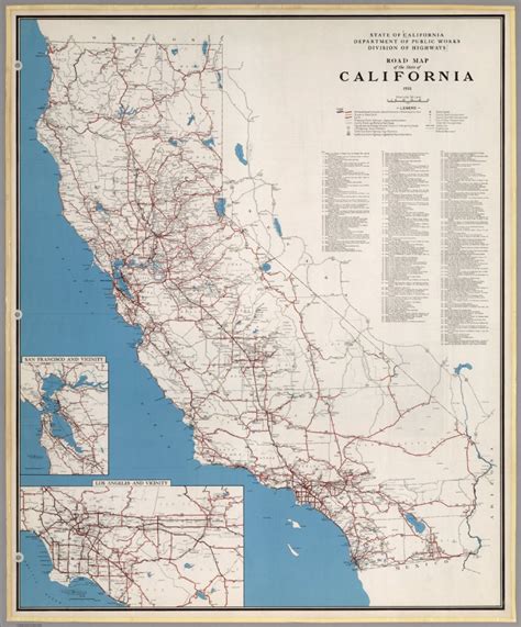 Road Map Of The State Of California 1955 David Rumsey Historical