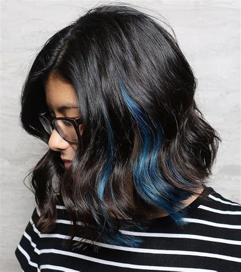 Blue Highlights Haircolor And Hairstyles Balayage Haircolor Hairstyles Hair Color