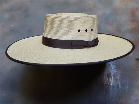 5 Brim Palm Leaf Buckaroo Straw Western Cowboy Hat Etsy Western