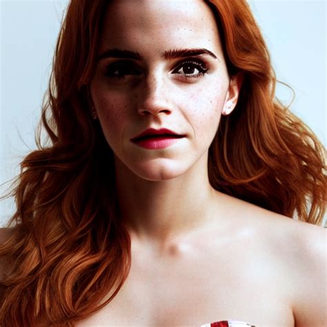 Prompthunt Close Up Portrait Photo Of Emma Watson Redhead Freckles 8