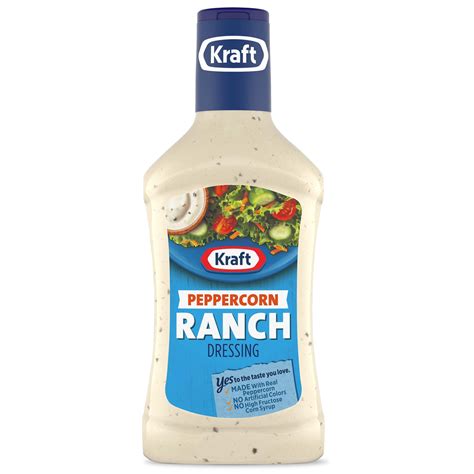 Kraft Peppercorn Ranch Dressing 16 Fl Oz Bottle