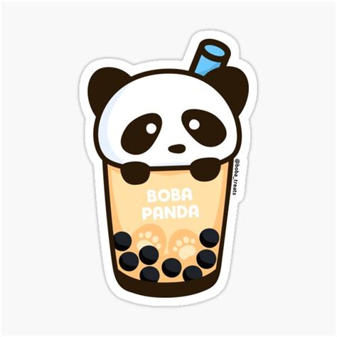 Boba Panda Sticker For Sale By Totallymeh Redbubble