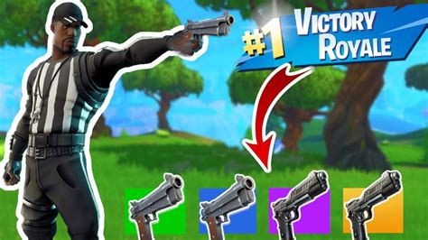 Using Only Pistols To Win Fortnite Battle Royale Youtube