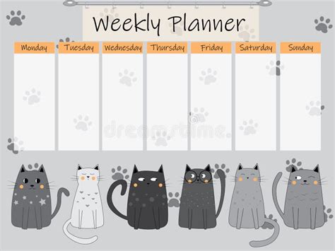 Cute Weekly To Do List Template With A Doodle Style Illustration Of