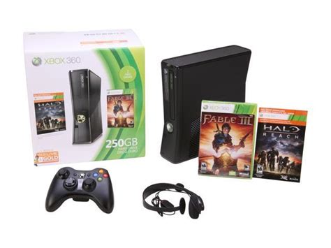 Microsoft Xbox 360 250gb Holiday Bundle Whalo Reach And Fable 3 250 Gb